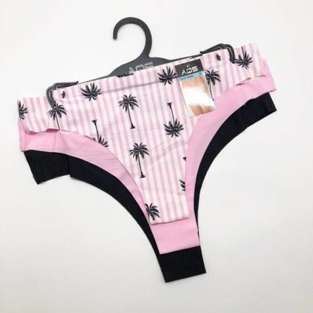 AQS Assorted Seamless Thong Panties 3 Pack 